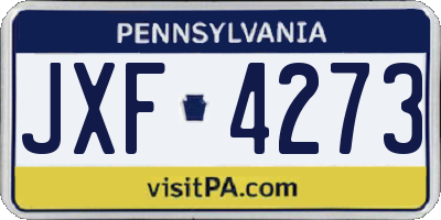 PA license plate JXF4273