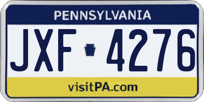 PA license plate JXF4276