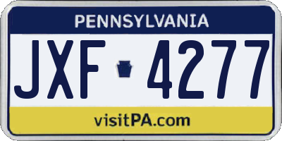 PA license plate JXF4277