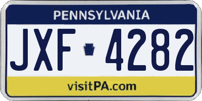 PA license plate JXF4282