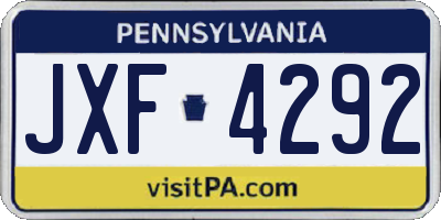 PA license plate JXF4292