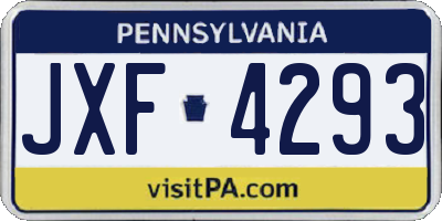 PA license plate JXF4293