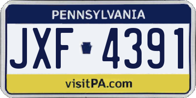 PA license plate JXF4391