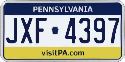PA license plate JXF4397