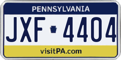 PA license plate JXF4404
