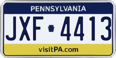 PA license plate JXF4413
