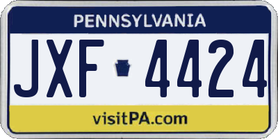 PA license plate JXF4424