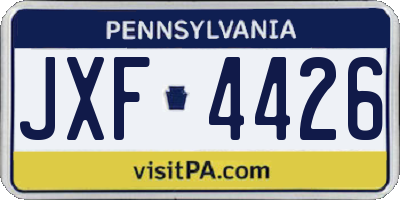 PA license plate JXF4426