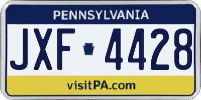 PA license plate JXF4428