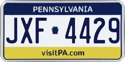 PA license plate JXF4429