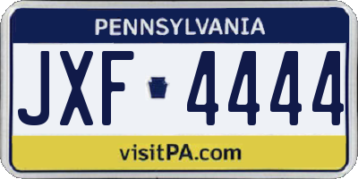 PA license plate JXF4444