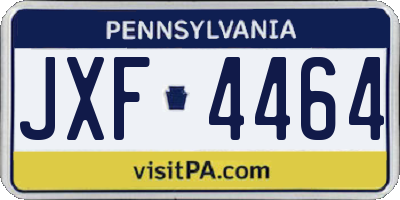 PA license plate JXF4464