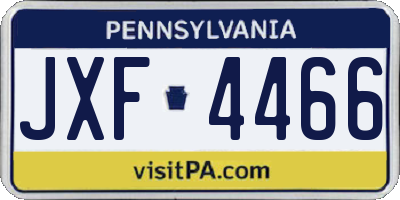 PA license plate JXF4466