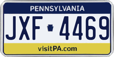 PA license plate JXF4469