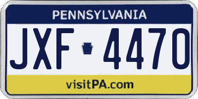 PA license plate JXF4470
