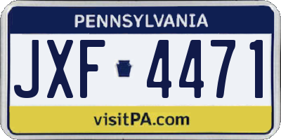 PA license plate JXF4471