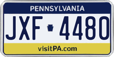 PA license plate JXF4480