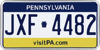 PA license plate JXF4482