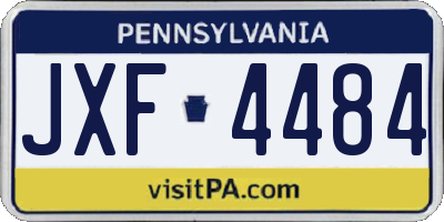 PA license plate JXF4484