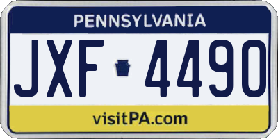 PA license plate JXF4490