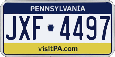 PA license plate JXF4497