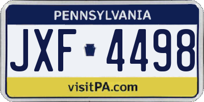 PA license plate JXF4498