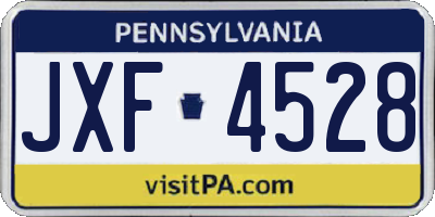 PA license plate JXF4528