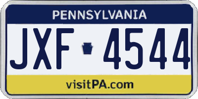 PA license plate JXF4544