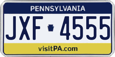 PA license plate JXF4555