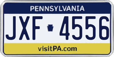 PA license plate JXF4556