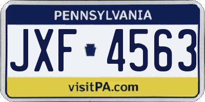 PA license plate JXF4563