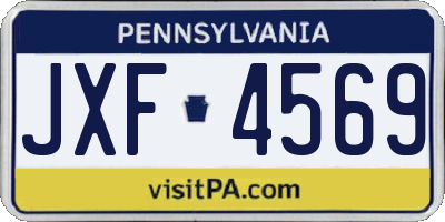 PA license plate JXF4569