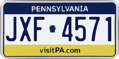 PA license plate JXF4571