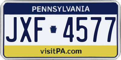 PA license plate JXF4577