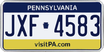 PA license plate JXF4583