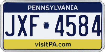 PA license plate JXF4584