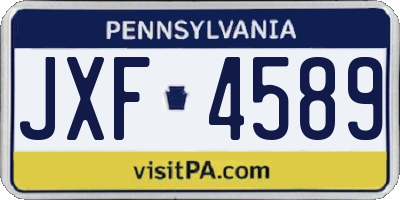 PA license plate JXF4589