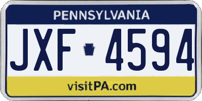 PA license plate JXF4594