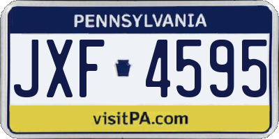 PA license plate JXF4595