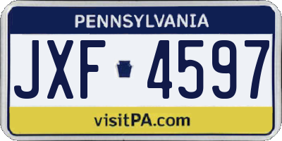 PA license plate JXF4597