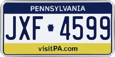 PA license plate JXF4599
