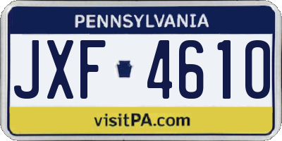PA license plate JXF4610