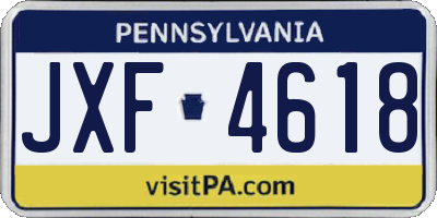 PA license plate JXF4618