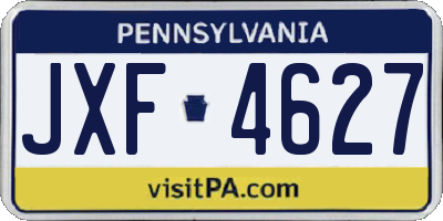 PA license plate JXF4627