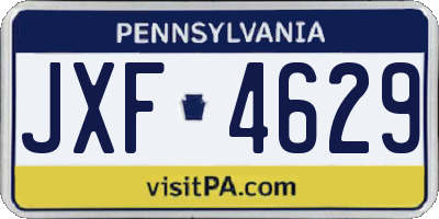 PA license plate JXF4629