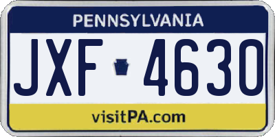 PA license plate JXF4630