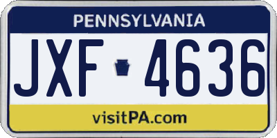 PA license plate JXF4636