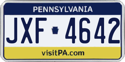 PA license plate JXF4642