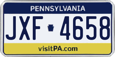 PA license plate JXF4658