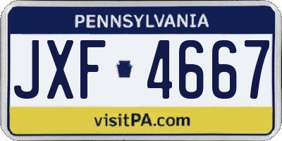 PA license plate JXF4667